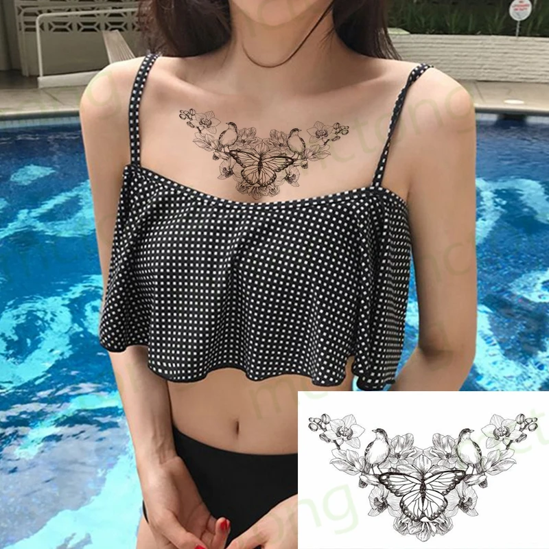 Временная модная Татуировка ювелирные изделия наклейка на тело бабочка птица