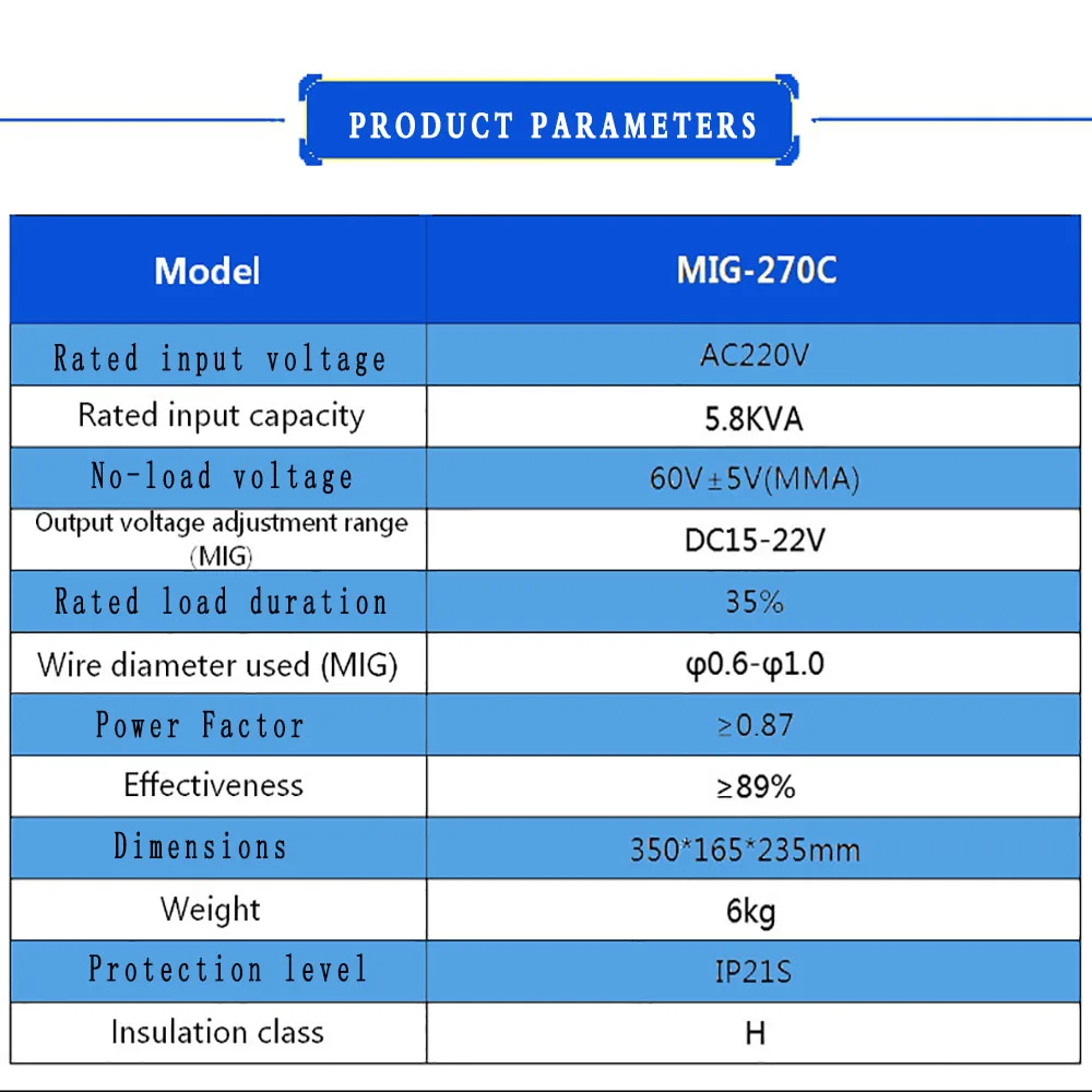 270A MMA + TIG MIG (газ/газ) сварочный аппарат 4 в 1 полуавтоматический бтиз инвертор