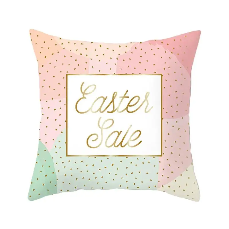 

Cute Bunny Easter Cushion Cover Happy Easter Decor Pillow Cover for Sofa Home Chair Animals Throw Decorative Pillows 45*45cm
