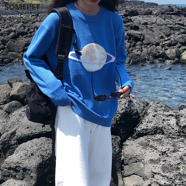 

3 colors Korean style sweet Knitted warm Sweaters Women cartoon rabbit fur women sweaters and pullovers