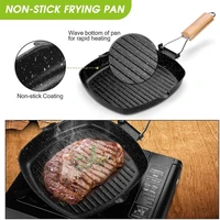 outdoor camping cookware frying pan grilling pan with folding handle cooking kitchenware for outdoor hiking and picnic