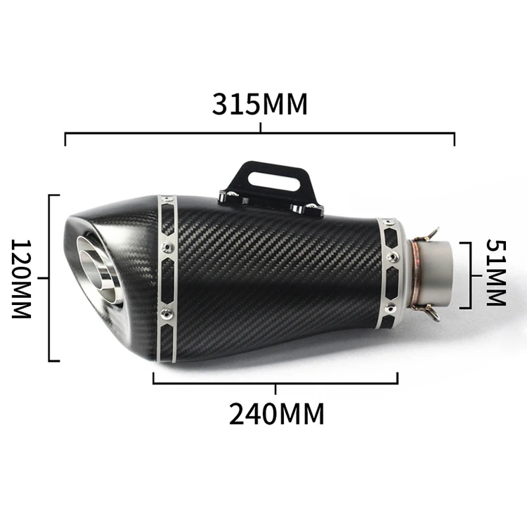 

Universal Motorcycle exhaust pipe Muffler Escape Slip On For HONDA KAWASAKI R3 R25 back pressure S1000RR