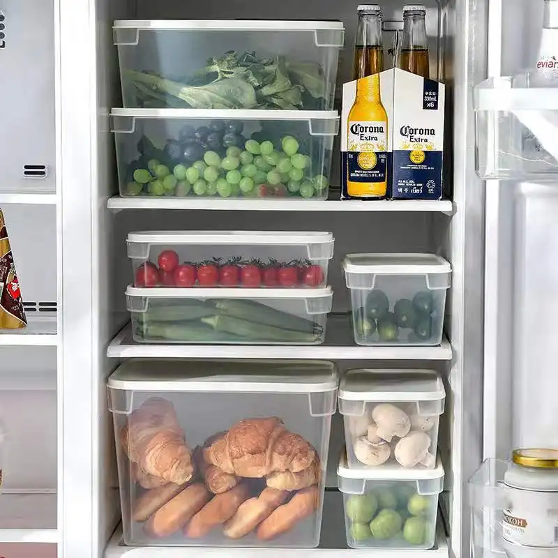 Пластиковые ящики для хранения ящик холодильника контейнеры продуктов с крышкой