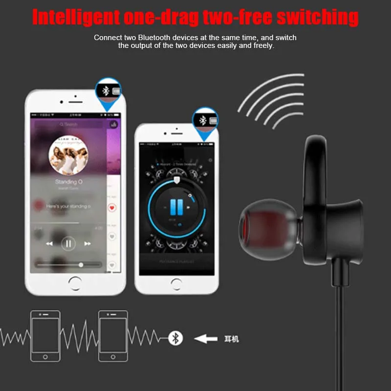 Нагрудный зажим Bluetooth гарнитура приемник спортивный Стерео Водонепроницаемый