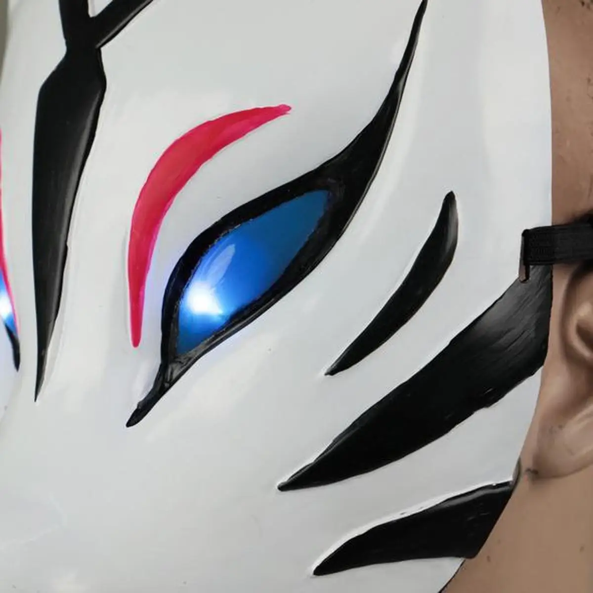 Лиса кицунэ латексные маски животных для лица Маскарад шлем Костюмы косплея на