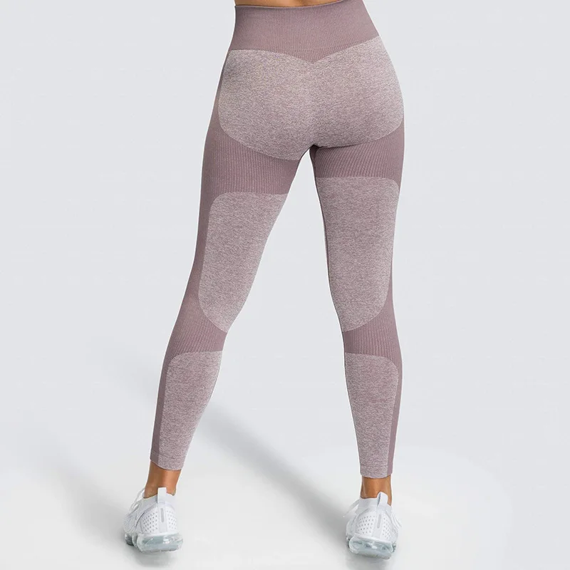 Khaki Женские спортивные Леггинсы, штаны для фитнеса, йоги, пуш-ап, высокая талия, женские спортивные бесшовные леггинсы, модные резинки на попе, для спортзала, для пробежек, для девушек - Цвет: Khaki