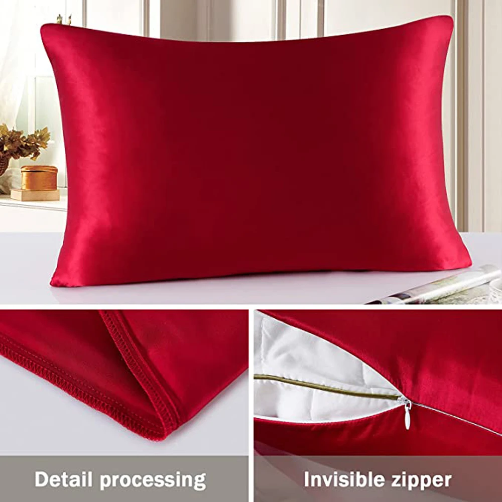 

TOLDIM100% Pure Mulberry Silk Pillowcase 16 Momme Both Side Real Silk Pillowcases Hidden Zippered Slip Silk Pillowcase free ship