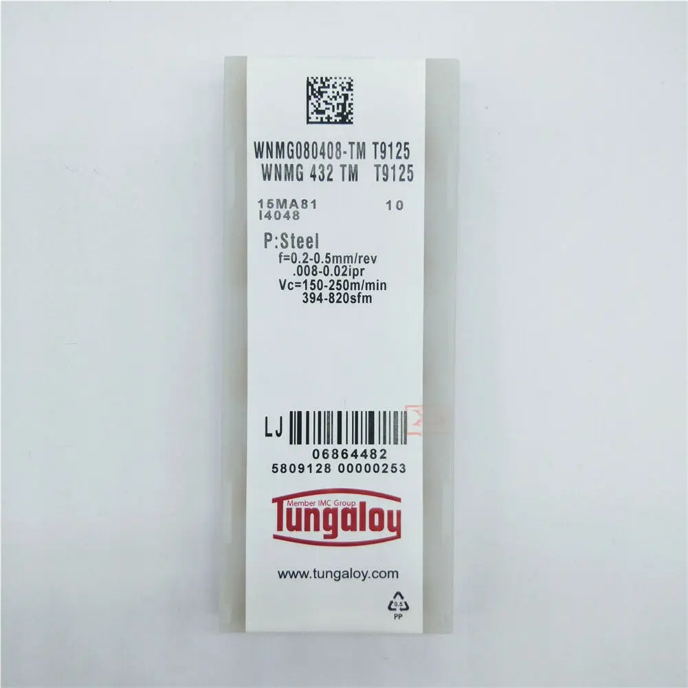20 шт Tungaloy WNMG080408-TM T9125 WNMG432-TM CNC карбидная Поворотная вставка | Инструменты