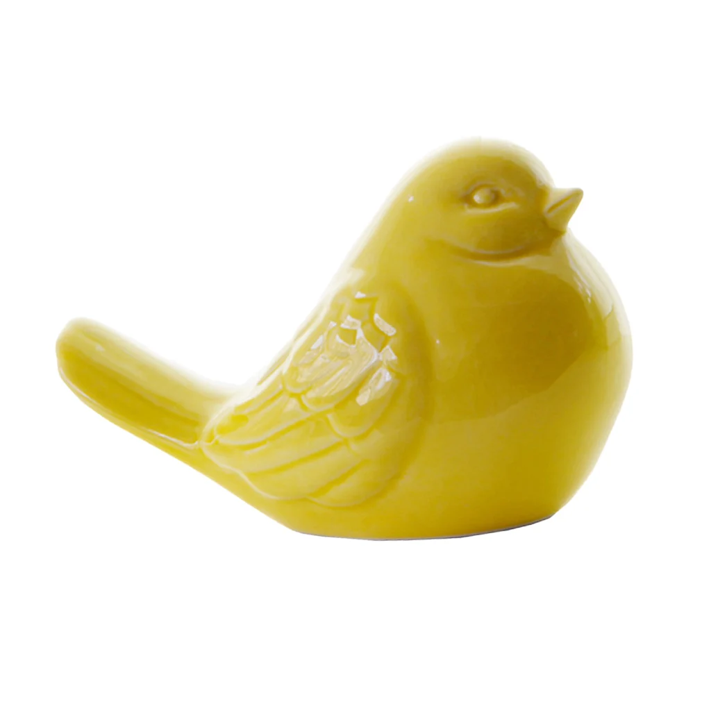 Ceramic Bird Ornament Porcelain Statues Figurine Home Decor -Yellow | Дом и сад