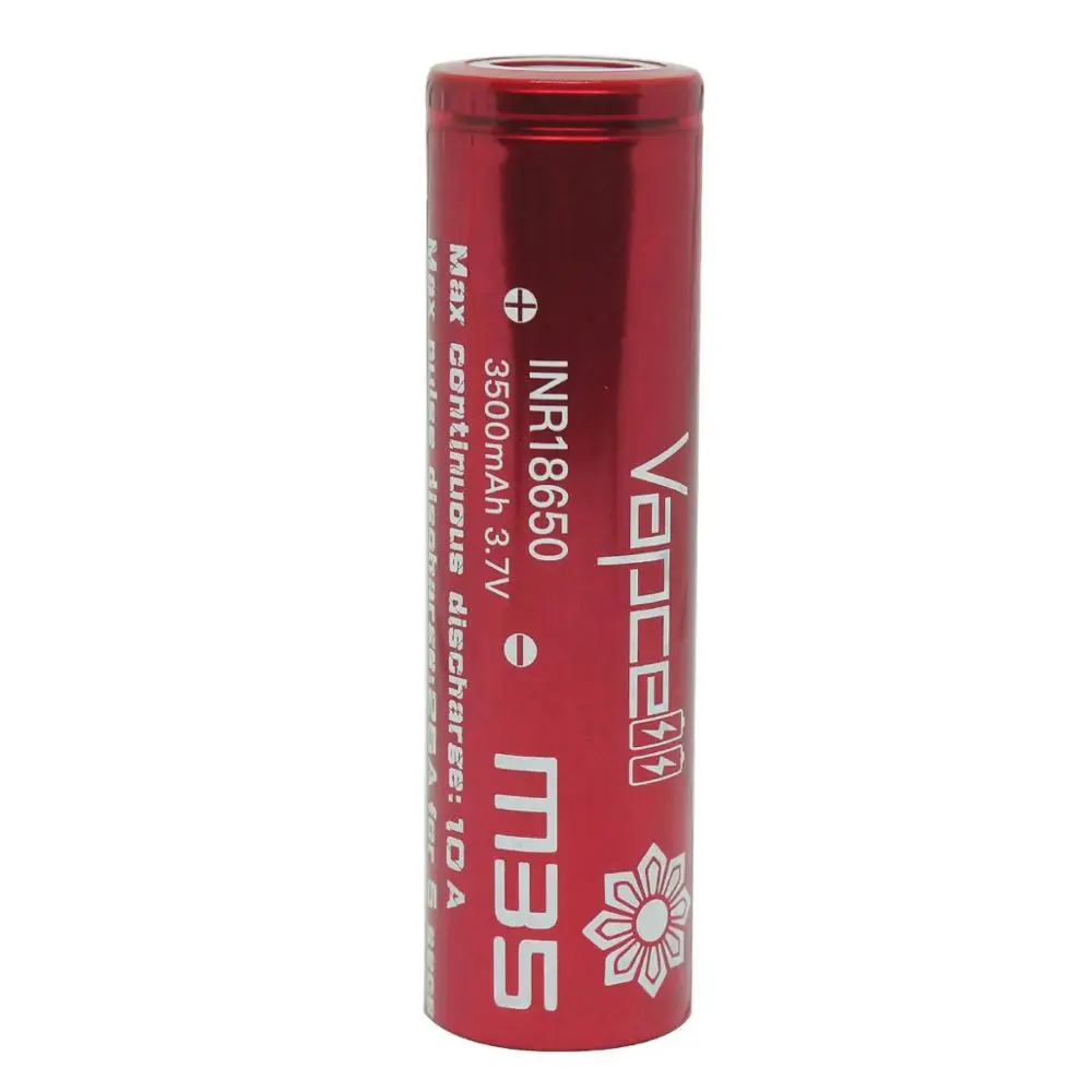 2021 Vapcell M35 red 18650 3500mah 10A rechargeable battery for ecig vape vapce flashlight torch headlamp | Электроника