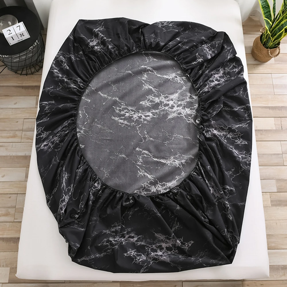 Классический черный и белый Мрамор покрывало с узором простыня для кровати
