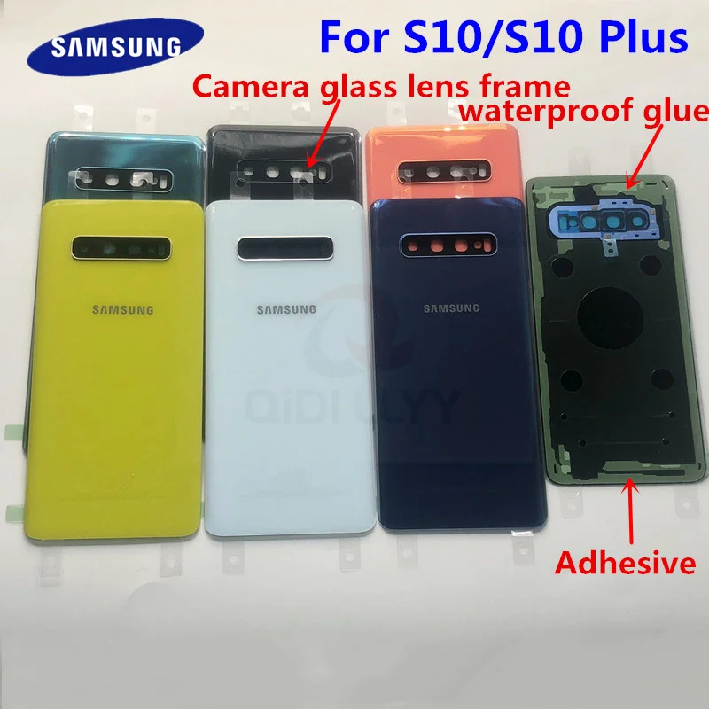 Для SAMSUNG Galaxy S10 G973F Plus G975F стеклянная крышка для батареи задняя дверь корпус