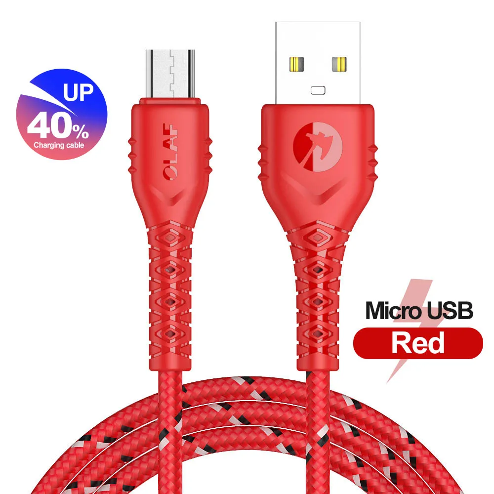 Micro USB кабель для Xiaomi Redmi Note 5 Pro шнур 2.4A Быстрая зарядка Microusb кабель для samsung Honor Android Micro Дата-кабель - Цвет: Синий