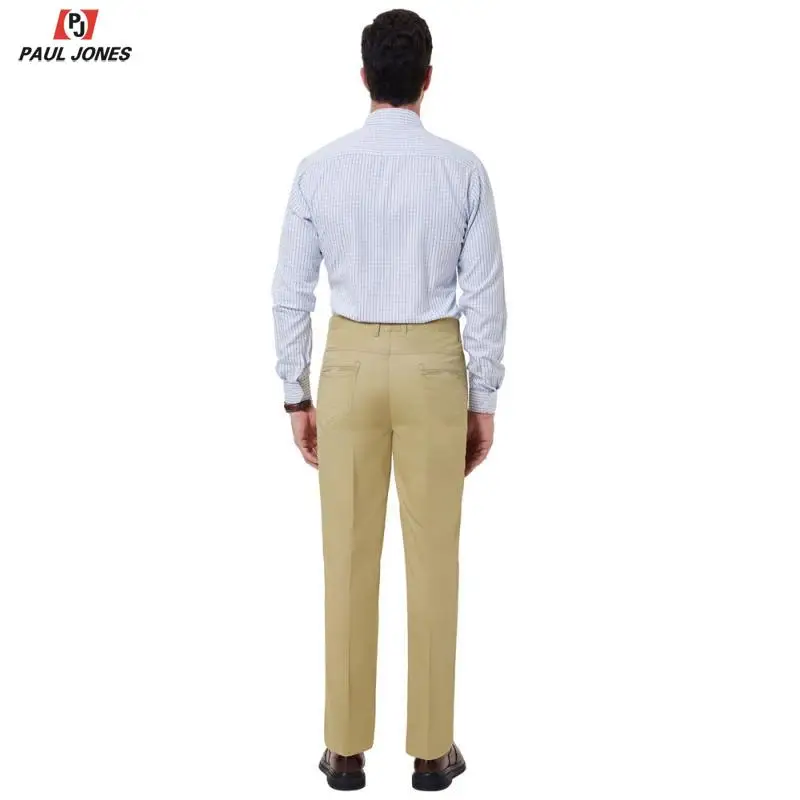 Мужские классические брюки-Чино С ПЛОСКИМ ПЕРЕДОМ от PAUL JONES черные повседневные