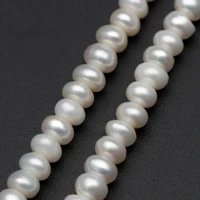 white button potato pearl rondelle seed freshwater pearl 4 4 5mm thick pl21 3 full strand