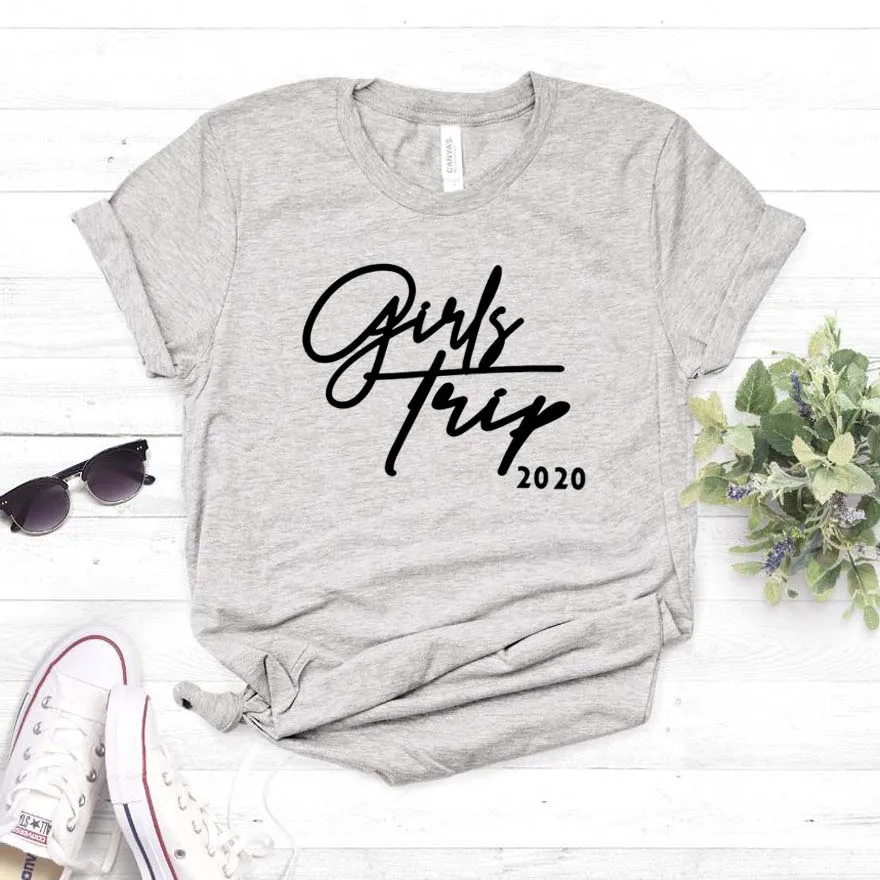 

Women T Shirt Girls Trip 2020 Letters Print Tshirt Women Short Sleeve O Neck Loose T-shirt Ladies Summer Causal Tee Shirt Tops
