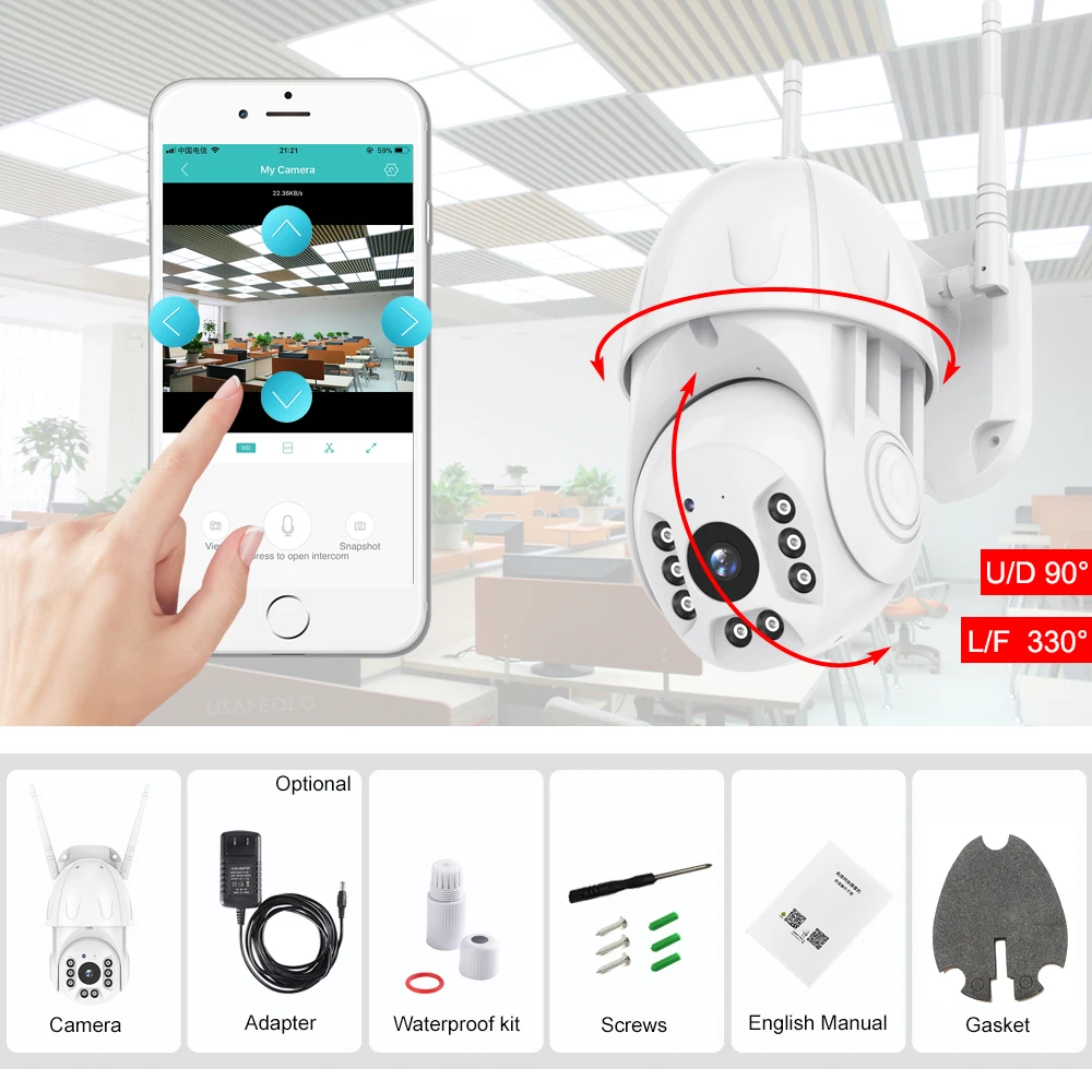 Wi Fi PTZ 1080P умная веб камера безопасности Fi/Проводная Мини ip 1080p Onvif 1920x1080