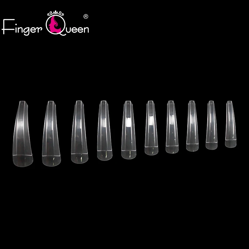 Fingerqueen, 500 шт, прозрачные сексуальные длинные балерины, Типсы для ногтей, накладные ногти, половинное/полное покрытие, съемные ногти, художественные FQ-26