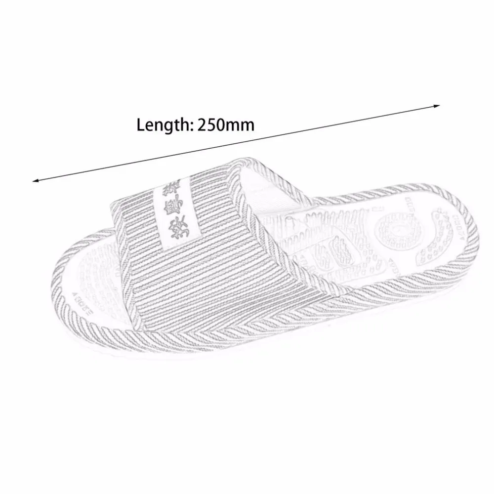 

1 Pair Striped Pattern Reflexology Foot Acupoint Slipper Massage Promote Blood Circulation Relaxation Cotton Foot Care Shoes