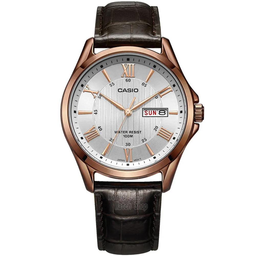 Часы Casio Простые часы мужские лучшие марки роскошные кварцевые часы Водонепроницаемые Ретро мужские часы Спортивные военные часы relogio masculino reloj hombre erkek kol saati montre homme zegarek meski MTP-V006 - Цвет: MTP-1384L-7A