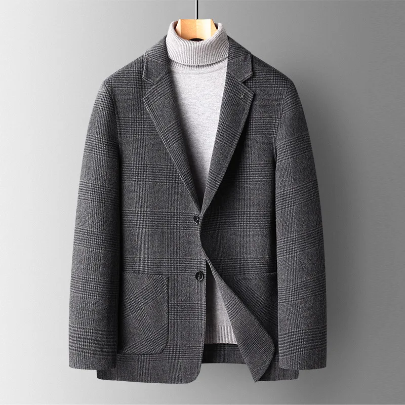 

Новинка Осень-зима 2021 мужское двустороннее шерстяное пальто в Корейском стиле