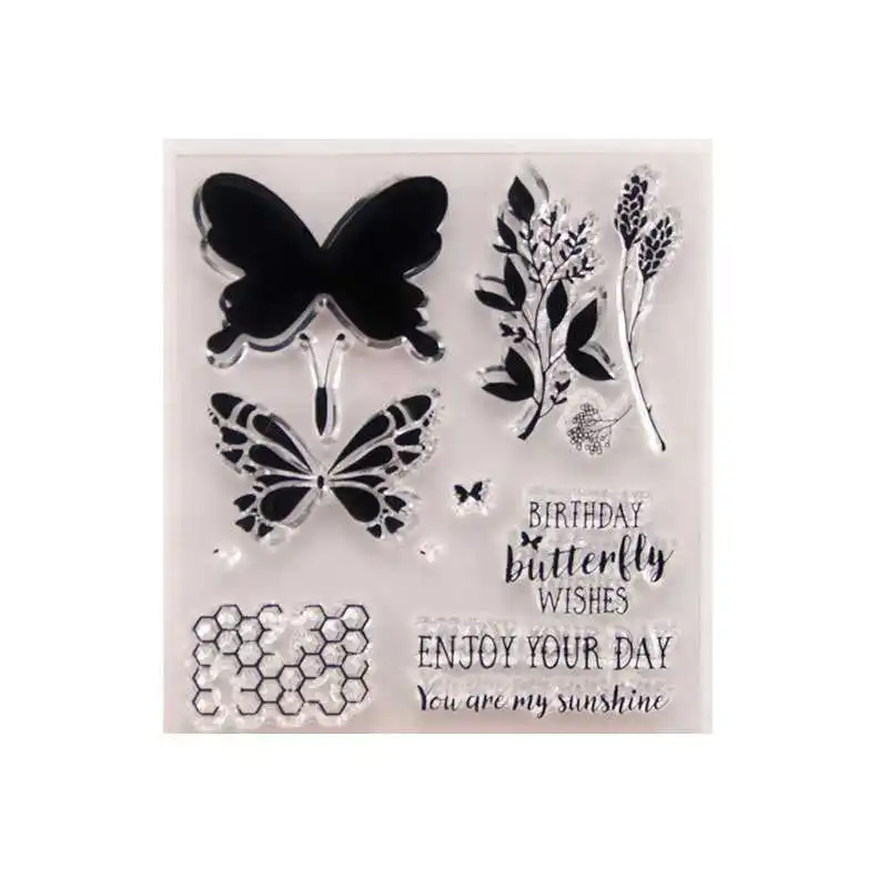 День рождения бабочка желает силиконовый прозрачный чехол штампы для
