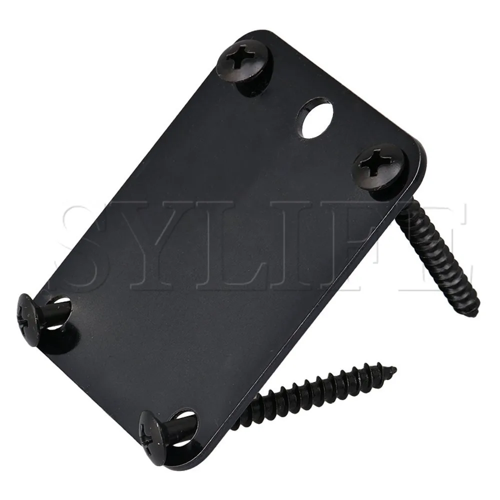 Квадратная горловина для гитары с 5 отверстиями черный сплав цинка 64x51 мм винтами