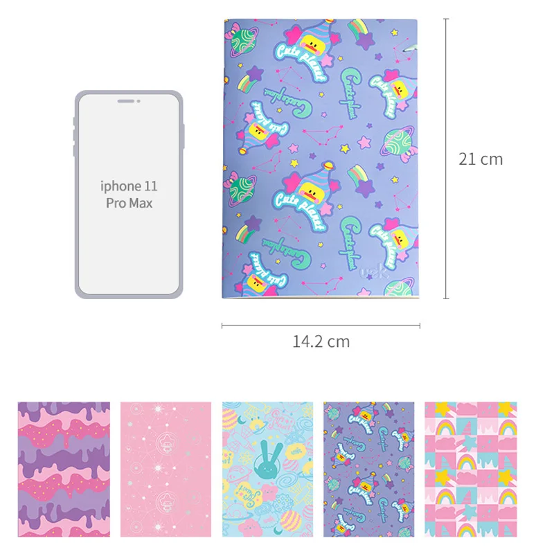 UEK A5 блокнот карманный для записей с разными узорами на линейке милый маленький