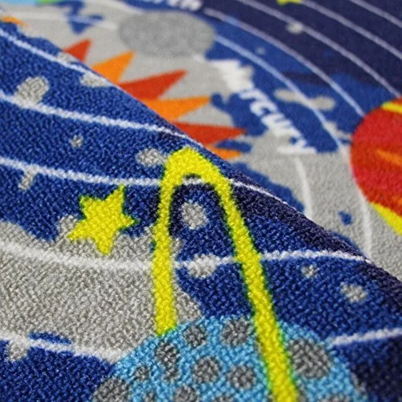 Детский ковер круглый обучающий Солнечный с изображением системы детский