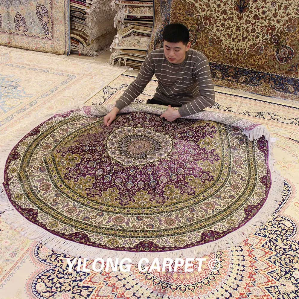 YILONG 6 'x 6' восточные изысканные персидские дизайнерские ковры красивые круглые
