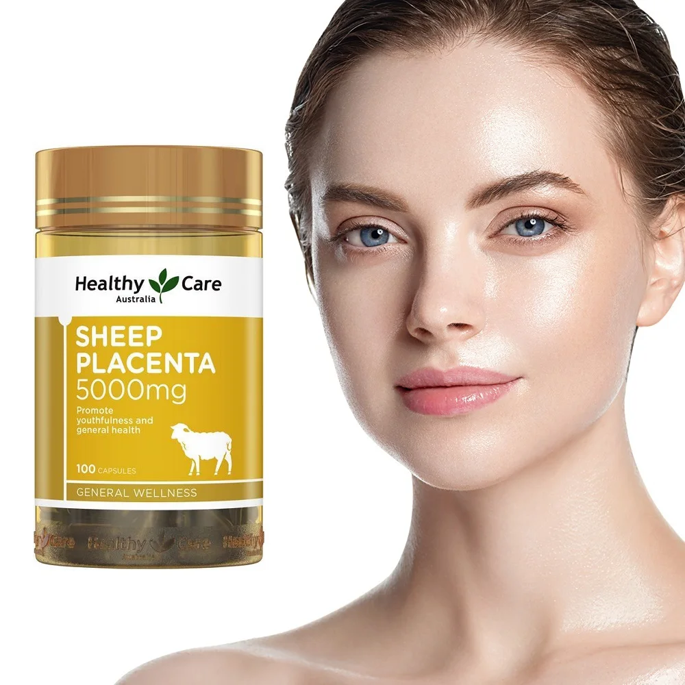 Здоровый Уход плацента овец 100 капсул женская красота здоровые добавки цинк