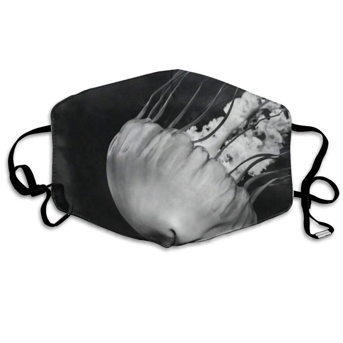 

Black And White Jellyfish Personalized Dust Mouth Mask Reusable Anti-Dust Face Mask Adjustable Earloop Skin Protection