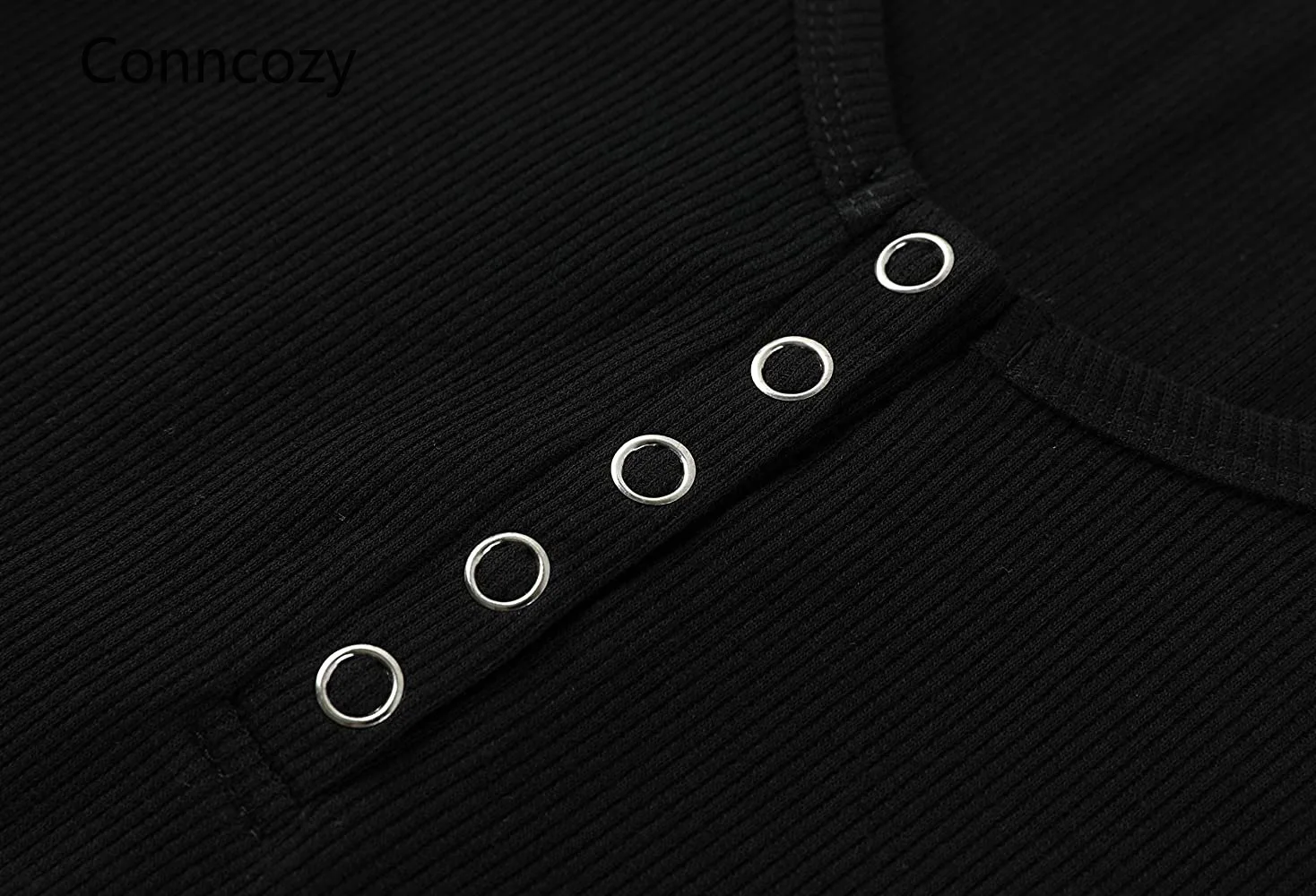 

Womens Solid Color T-Shirt Spring Long Sleeve Sexy O Collar Buttons Low-Cut Top Ladies Casual Slim Wild Base Daily T-Shirts 2021