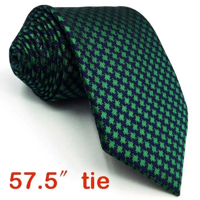 Classic Size Tie F24 зеленый синий Хаундстут галстуки для мужчин Шелковый 6" Тонкий 6 см галстук Карманный квадратный набор - Цвет: Classic Size Tie