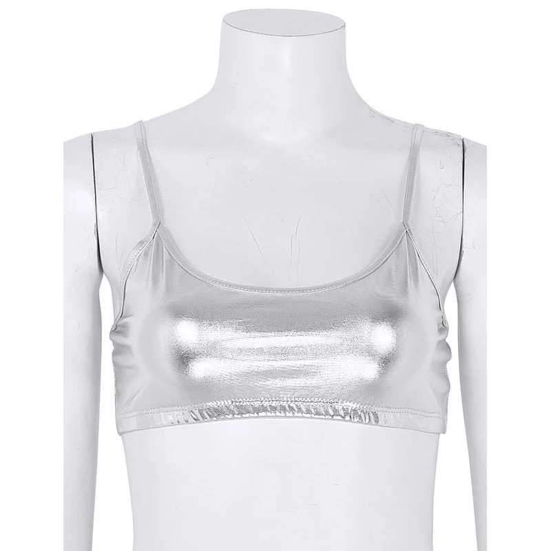 Женский камзол сексуальный укороченный топ блестящие металлические бретельки