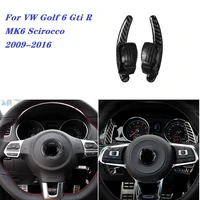 carbon fiber steering wheel paddle shifter gear shift extension interior sticker fit for vw golf 6 gti r mk6 scirocco 2009 2016