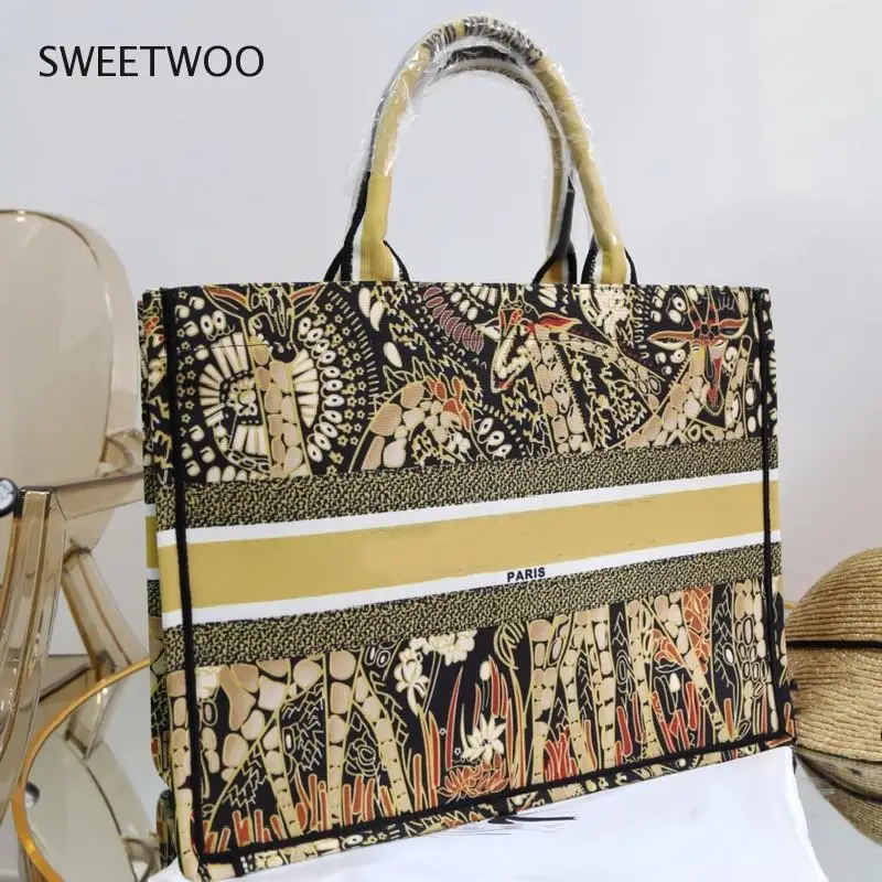 

Luxury Brand Bag Book Tote Series Designer Bag Printing D-Stripes Satchel Handbag Lady Sac De Luxe Femme Mochila Bolso Mujer