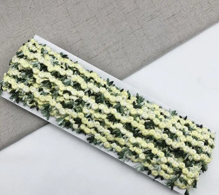 Водорастворимая Полиэстеровая кружевная лента с цветочной вышивкой 2 ярда | Дом и