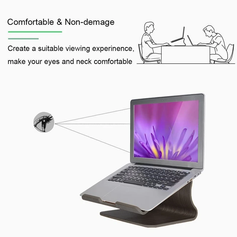 

Wooden Laptop Stand Universal Laptop Base with Heat Dissipation Function for 11-17 Inch Laptop