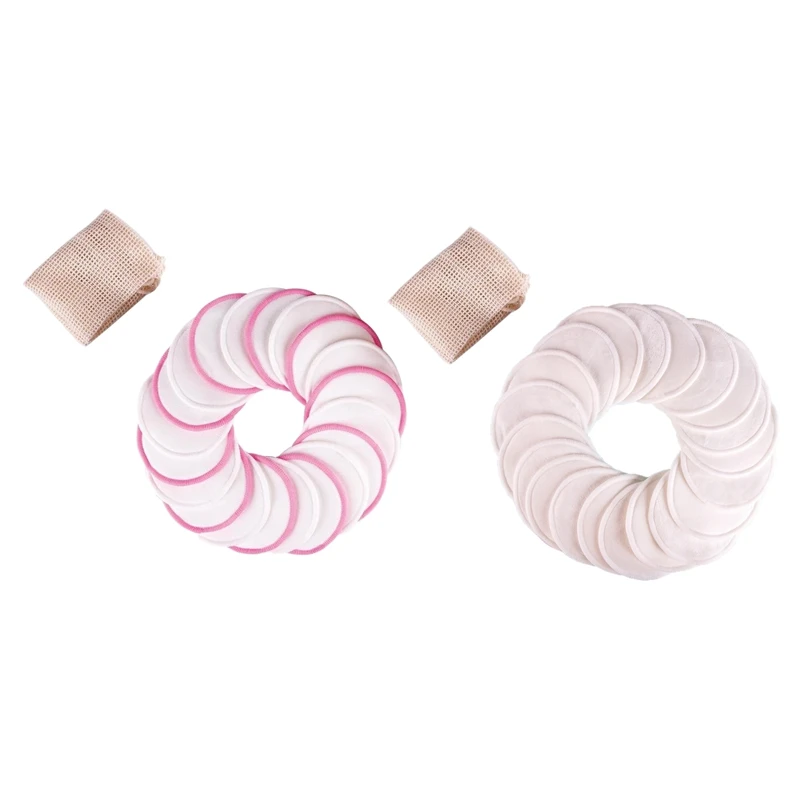 

20 Pack Reusable Makeup Remover Pads Face Cleansing Wipes and Organic Pad for All Skin Types Cotton Rounds