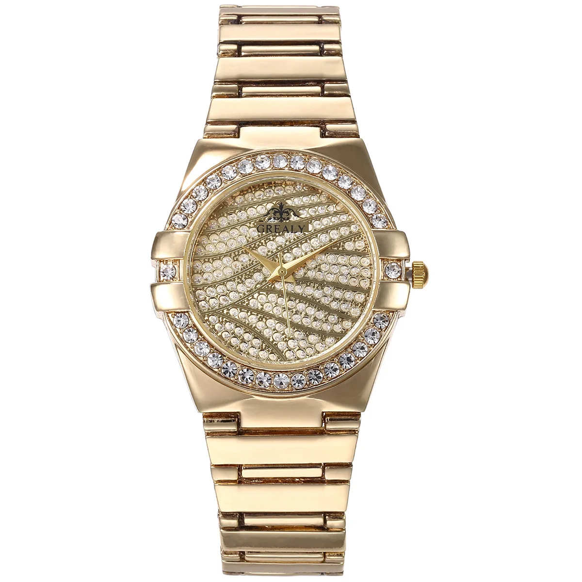 

Fashion trend boutique set gift box diamond watch + Bracelet + Necklace + Earrings (4pcs / set)