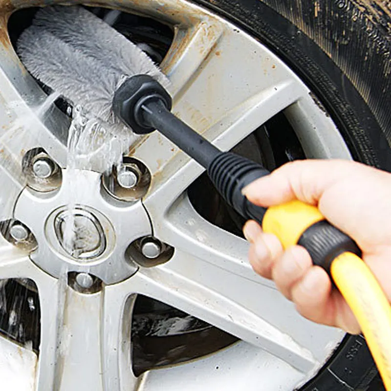 

High Pressure Wheel Brush Long Handle 360 Swivel Water Power Motorcycles Car Tire Rim Cleaning Tool NJ88