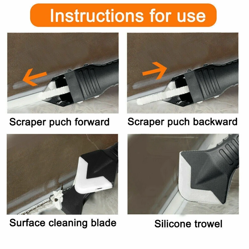 3 In1 Glass Glue Angle Scraper Caulking Tool Shovel binder Multifunctional Rubber Silicone Remover Seam | Дом и сад