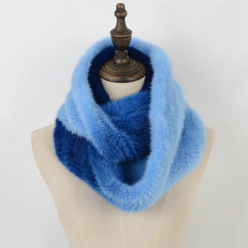 Шарф Норка Вязаный Женский Из Натурального Меха Кольцо Зимний Теплый кольцо С 2020