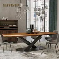 Walnut Rectangular Creative Designer Furniture Modern Home Restaurant Long Table High-End Office Study Desk 2m For Ten Person