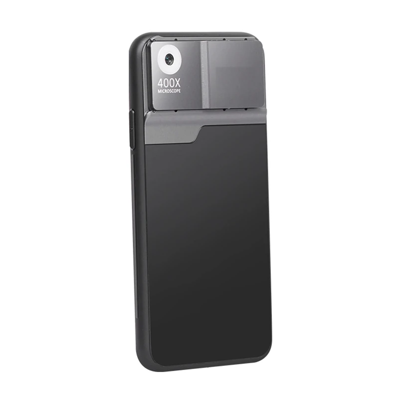 

400X Microscope Phone Lens Phone Case Rechargeable Built-in Battery LED Light Photography Accessories