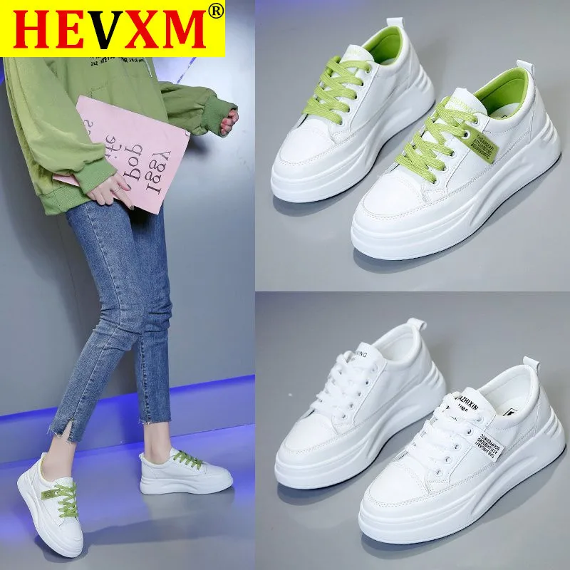 

HEVXM/женская повседневная обувь; Женские повседневные кроссовки на плоской подошве; Дышащая Вулканизированная обувь для девочек; Белые туфл...