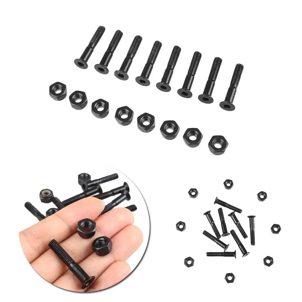 

8pcs/lot 29mm Skateboard Hardware Metal Nails Bolt Screws Kit Parts Black