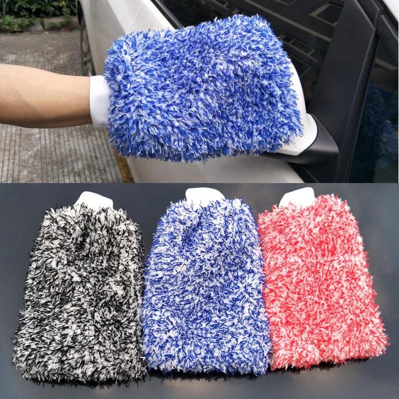 

1pc Maximum Mitt High Density Auto Wash Cloth Ultra Super Absorbancy Car Sponge Plush Glove Microfiber Cleaning Towel