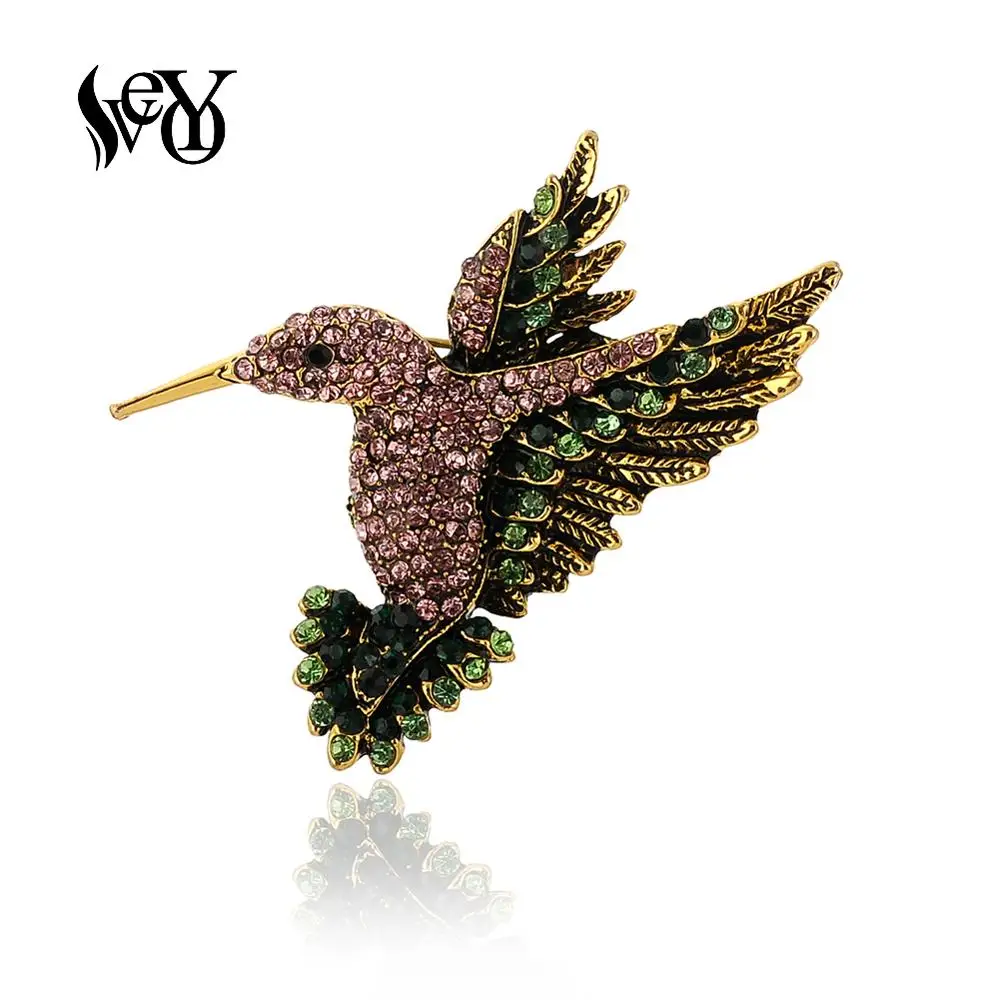 

VEYO Fashion Cute Hummingbird Brooch Pin for Women Elegant Brooches Clothes Jewelry Gift